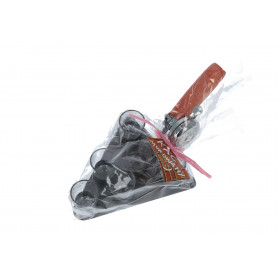 Metalowa kielnia z 5 kieliszkami i dzwonkiem