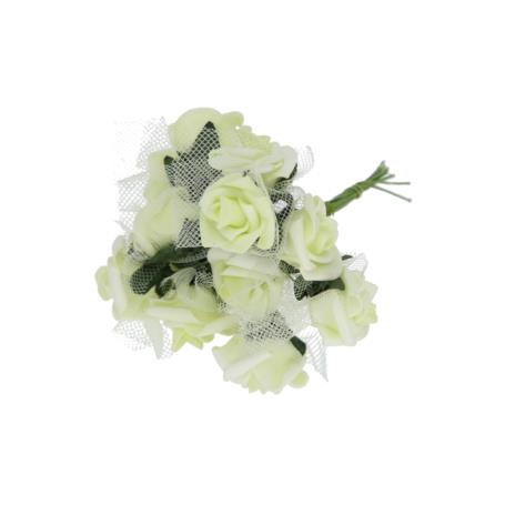 Kwiaty sztuczne bukiecik róży piankowej 55502-lt green TV04167