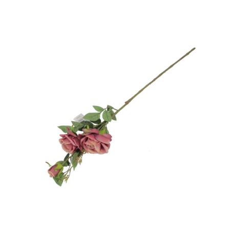 Kwiaty sztuczne róża gałązka 58349-dk pink GK011
