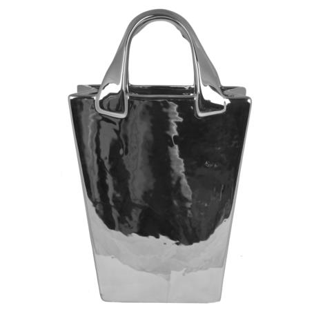 Ceramiczny wazon torebka srebrna 9500