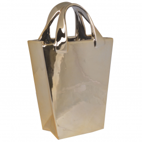 Ceramiczny wazon torebka złota 9499