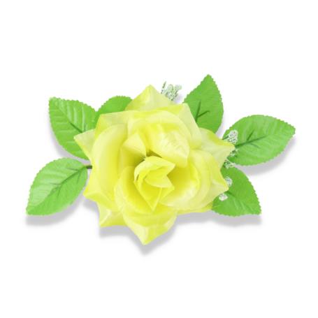 Kwiaty sztuczne róża z listkiem 54803 54803-tt green a041