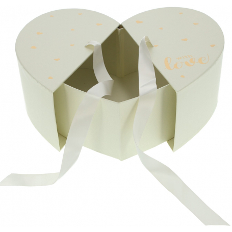 Papier FLOWER BOX otwierane serce 32x29 FB1093-cream