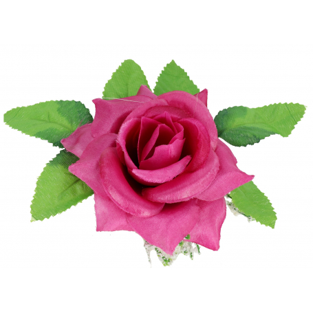 Róża z listkiem główka kwiatowa 54803 54803-dk lavender a041