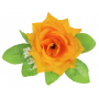 Róża z listkiem głowka kwiatowa 54803 54803-gold yellow A041