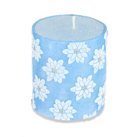 Świeca walec mały SASENAK niebieski/biał 8620 NB