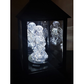 Latarenka led 1L lustro z aniołem czarna 31161