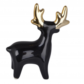 Renifer ceramiczny czarno złoty 9308