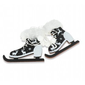 Zawieszka Łyżwy zimowe para BLACK WHITE HY-5520