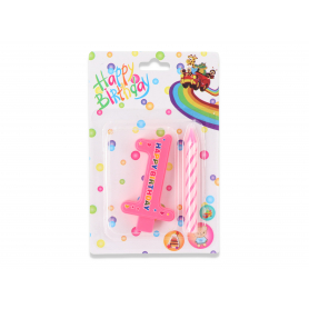 Świeczka urodzinowa z cyferką 6cm SWIE1060 1