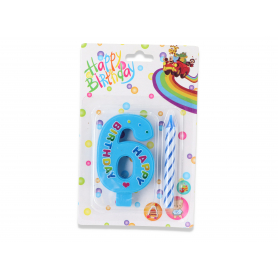 Świeczka urodzinowa z cyferką 6cm SWIE1060 6