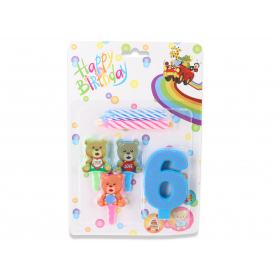 Świeczka urodzinowa Zestaw MIŚ SWIE1049 6 Świeczka urodzinowa Zestaw MIŚ