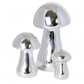 Grzybek ceramiczny srebrny mini 66813