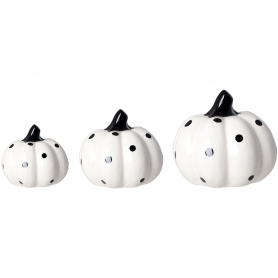 Dynia ceramiczna biała w czarne kropki  średnia 1787