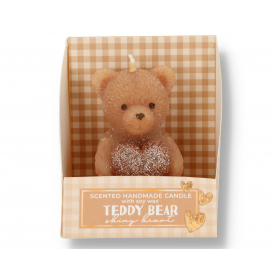 Świeca Bear Shiny Heart figurka 70mm