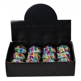 Bombka szklana kolorowa 8cm 3630