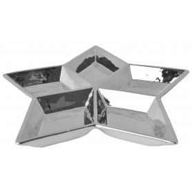 Talerz ceramiczny gwiazdka srebrna        24x28x3cm 3714