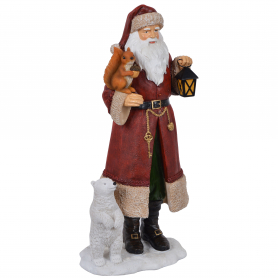 Mikołaj z wiewiórką na ramieniu duży      14,8x11x31,5cm 4288