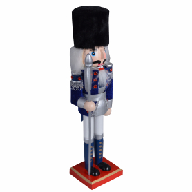 Dziadek do orzechów granatowy z welurową  czapeczką 5723