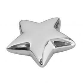 Gwiazda leżąca ceramiczna srebrna mała 1444