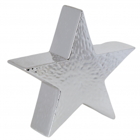 Gwiazda ceramiczna srebrna 19,5x6x19cm 64963