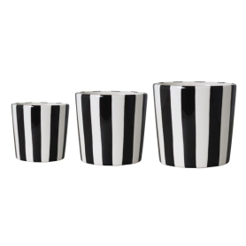 Doniczka ceramiczna czarno-białe paski    76041 76041