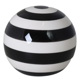 Kula ceramiczna w paski czarno-biała 77062