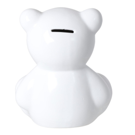 Skarbonka ceramiczna miś biały 77796