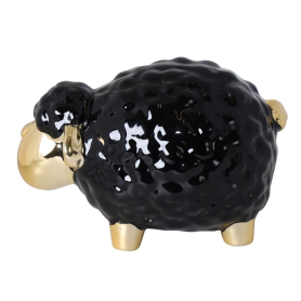 Owieczka ceramiczna czarno-złota 69449