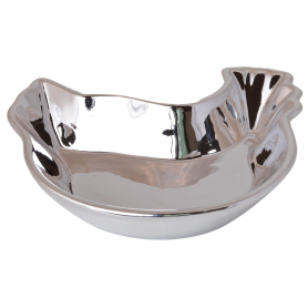 Talerz ceramiczny kurka srebrna 15970 1597