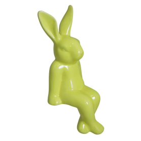 Królik ceramiczny siedzący żółty 10x9x21cm 177932
