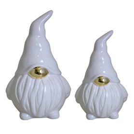 Skrzat ceramiczny biały ze złotym noskiem 73231