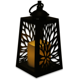 Ażurowa latarenka led na baterie (2xR6)   - black 4/24/YZE-B