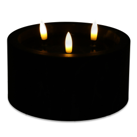 Świeca led z 3 płomieniami 9,3cm efekt marmuru black 8/23/NWH-B