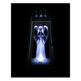 Latarenka led z aniołkiem na bat. white   36531 16/22/LGS-ANG/W
