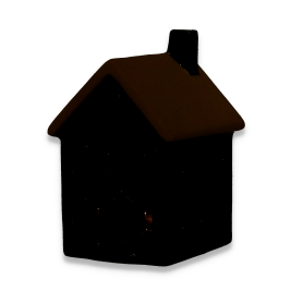 Domek ceramiczny niebieski led 8042