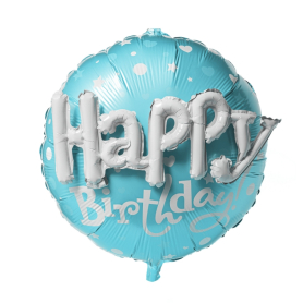 Zestaw balony foliowe Happy Birthday      niebieski + gwiazdki BCF529