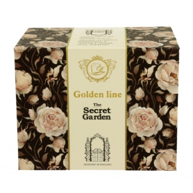 Kubek na stopce english roses black       golden line 47998