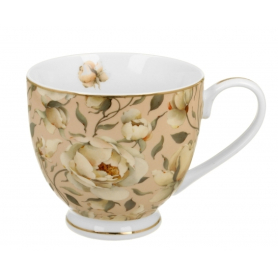 Kubek na stopce english roses cream       golden line 48032