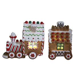 Pociąg piernikowy LED 21x12x18,5cm 7928