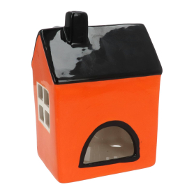 Domek ceramiczny Hallowen na t-light      pomarańczowy 84015