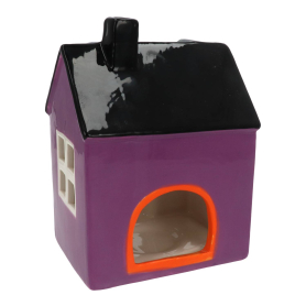 Domek ceramiczny Hallowen na t-ligh       fioletowy duży 84046
