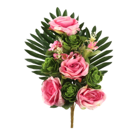 Bukiet róż z sukulentem 0066
