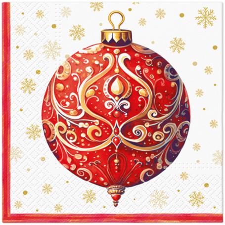 Serwetki red bauble with ornament SDL239100