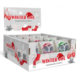 Świeca Winter Owl figurka 100mm 4838