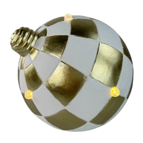 Bombka biało złota led 8507