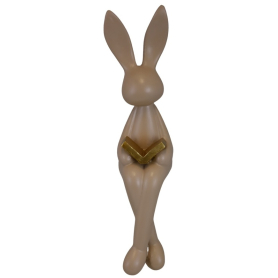 Królik siedzący beżowy z książką 5997