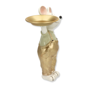 Myszka biało-złota z tacą 5959