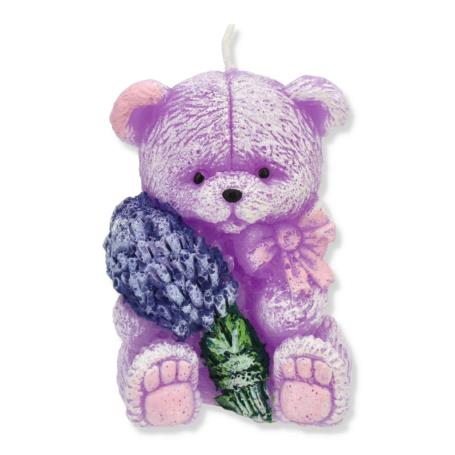 Świeca Lawendowy Miś fiolet