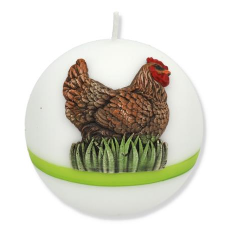 Świeca Kurka kula K10 zielony